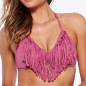 L*space Audrey Fringe Bikini - Magenta boysenberry
